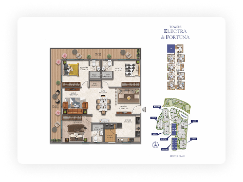 3BHK, 2320 sft. (East Facing)