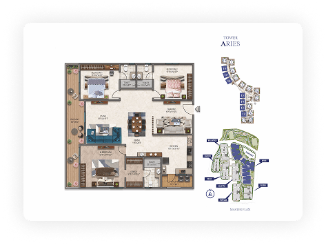 3BHK, 2740 sft. (East Facing)