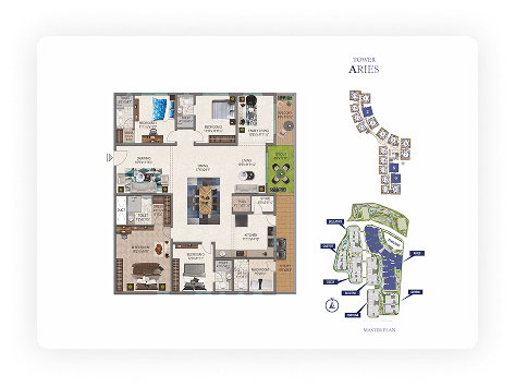 4BHK, 3535 sft. (West Facing)